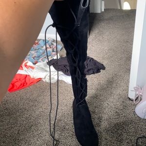 Knee high, high heel boots